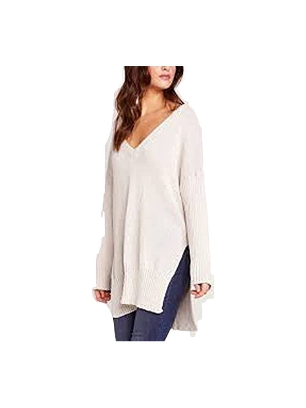 jack by BB Dakota Women's Getting Warmer V-Neck Wide Ribbed Sweater